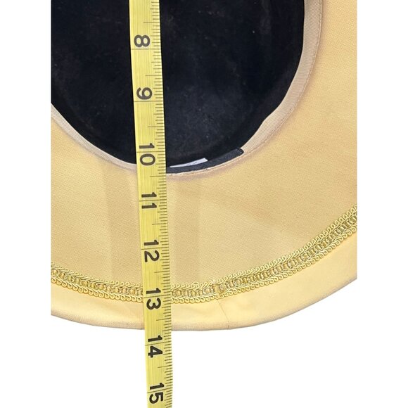 Harmony Womens Yellow Wide Brim Hat With Flower & Rhinestone Accents main image 8